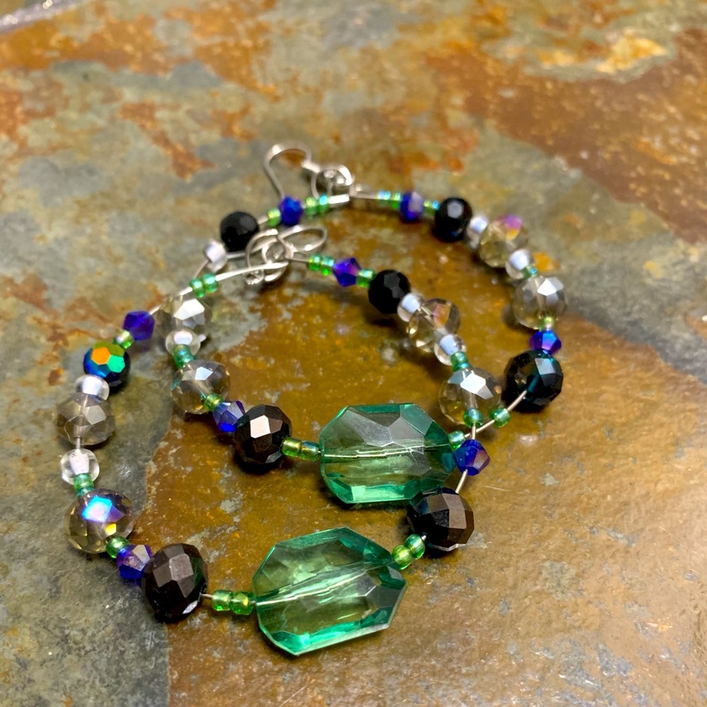 Beautiful beaded hoops✨